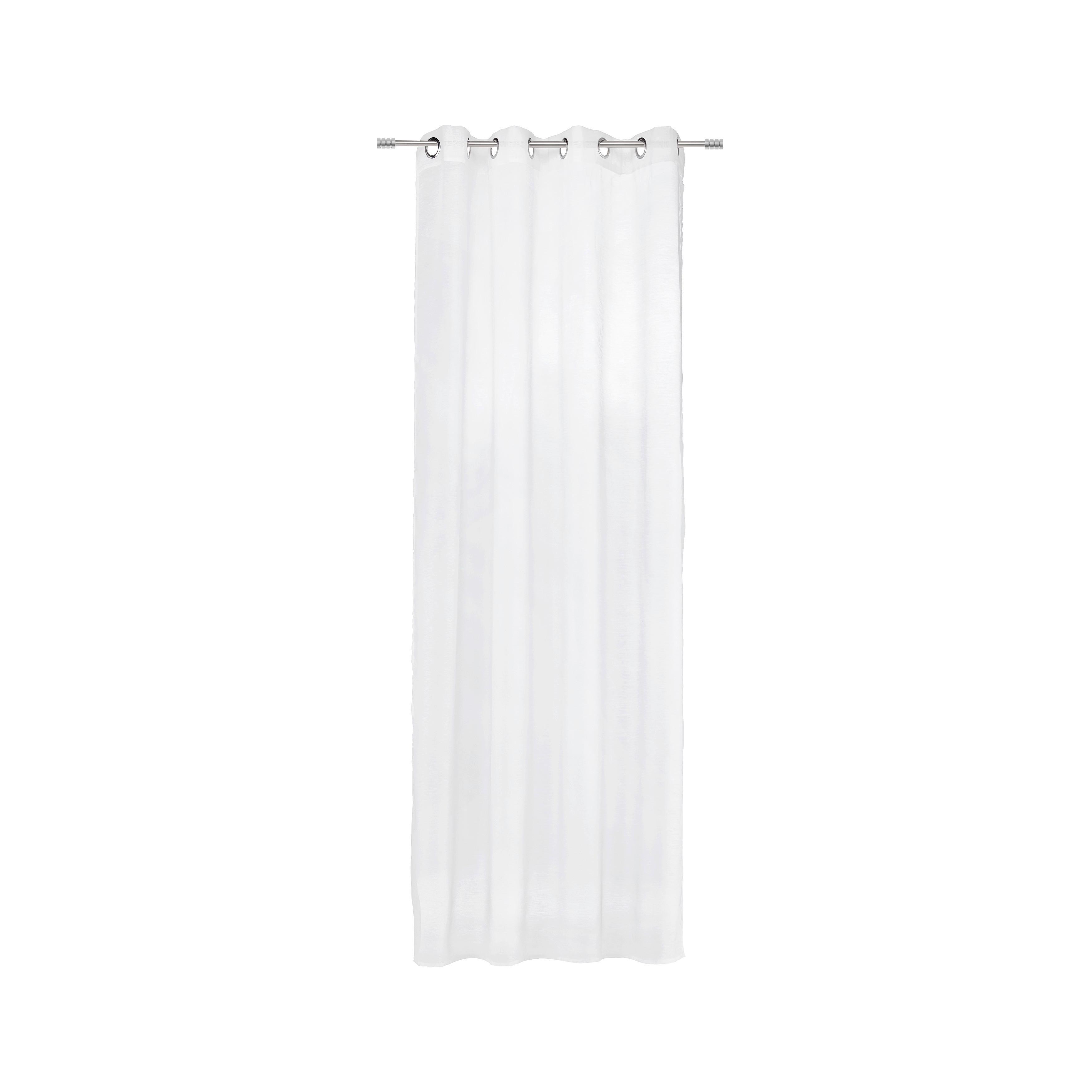 ZÁVES S OČKAMI Dolly, 140/245 cm - biela, textil (140/245cm) - Modern Living