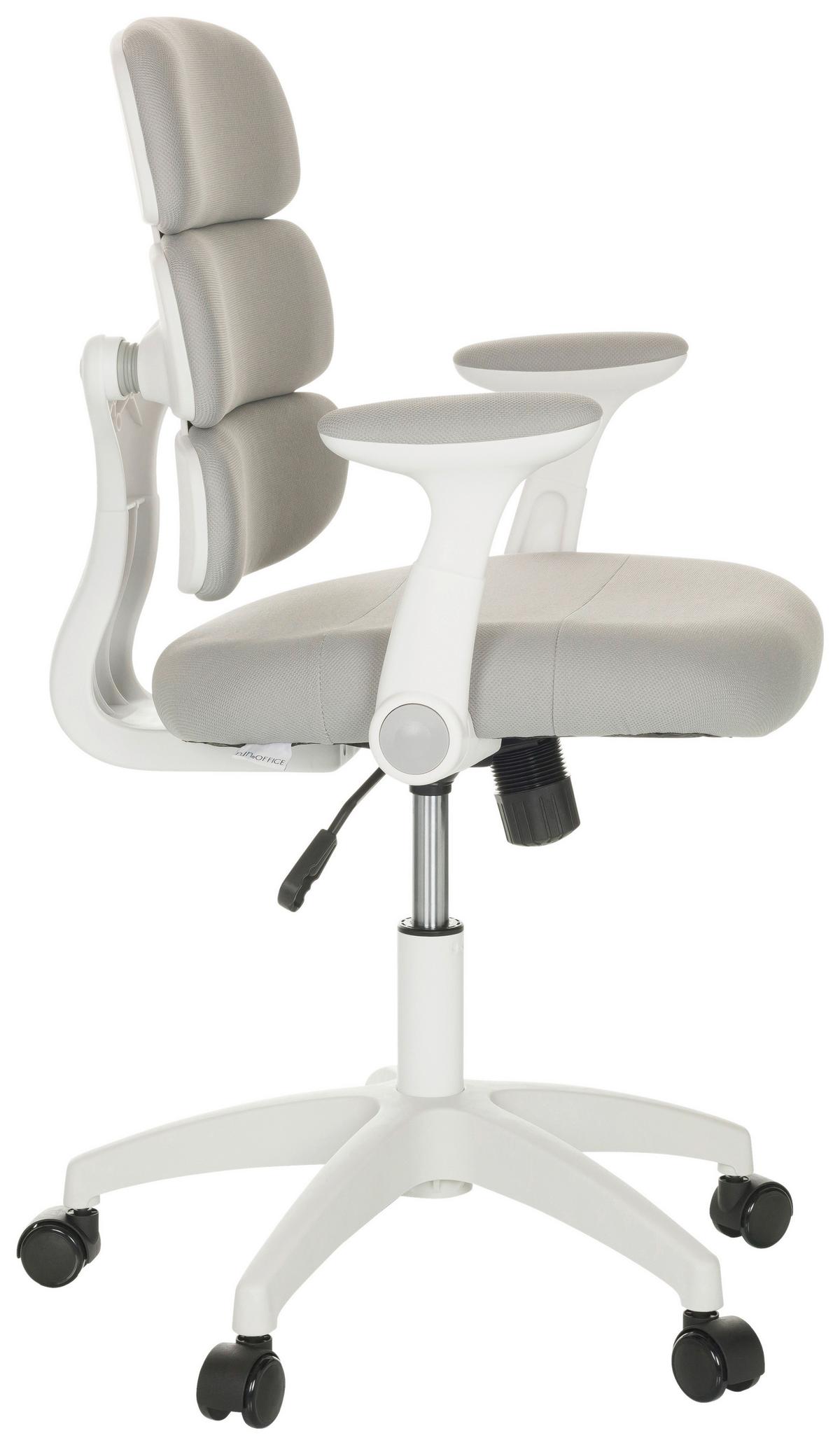 Jugenddrehstuhl Kid Ergolino W - Weiß/Grau, Basics, Kunststoff/Textil (62/86-97/62cm) - MID.YOU