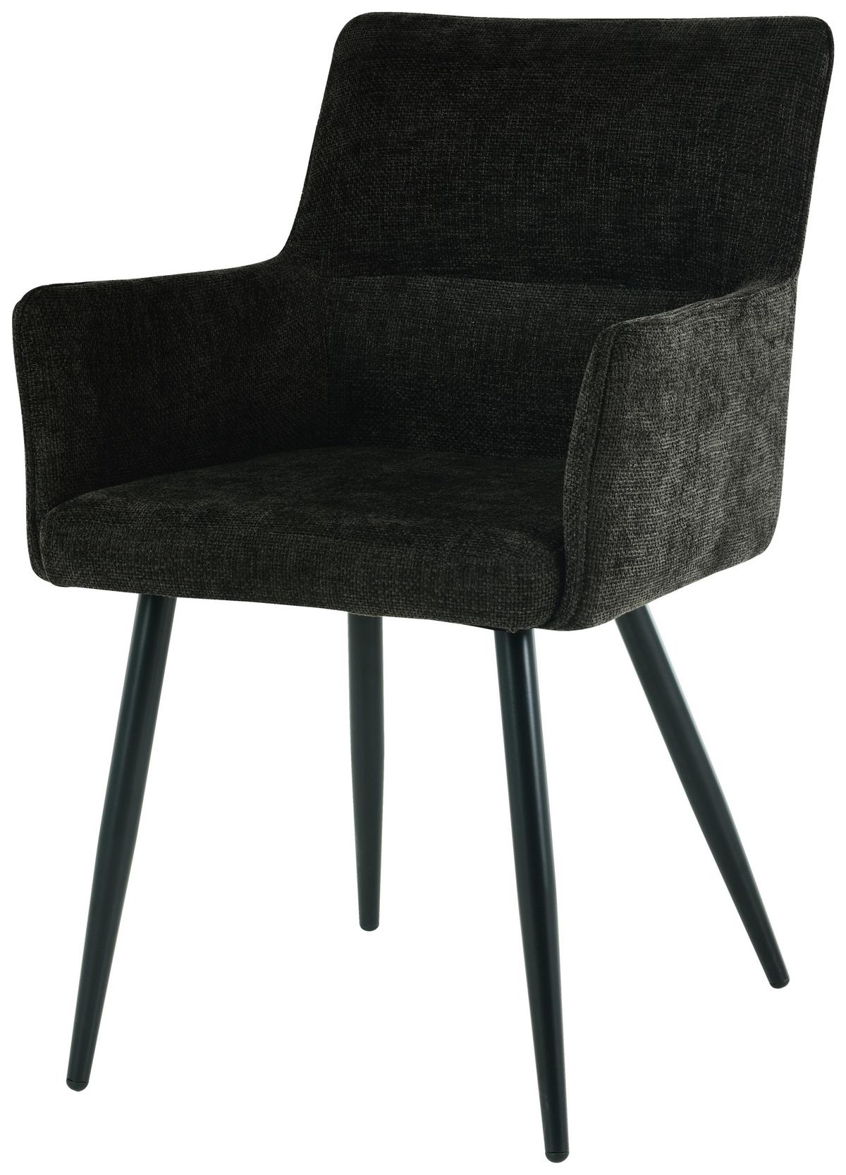 Armlehnstuhl Finn - Schwarz, LIFESTYLE, Holz/Textil (54/82/60cm) - MID.YOU