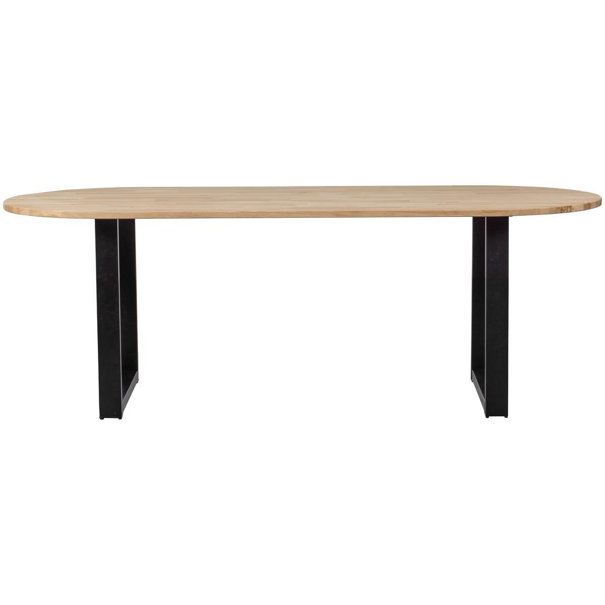Esstisch Tablo Naturfarben/Schwarz L: 220cm - Schwarz/Naturfarben, MODERN, Holz/Metall (220/90/75cm) - Livetastic