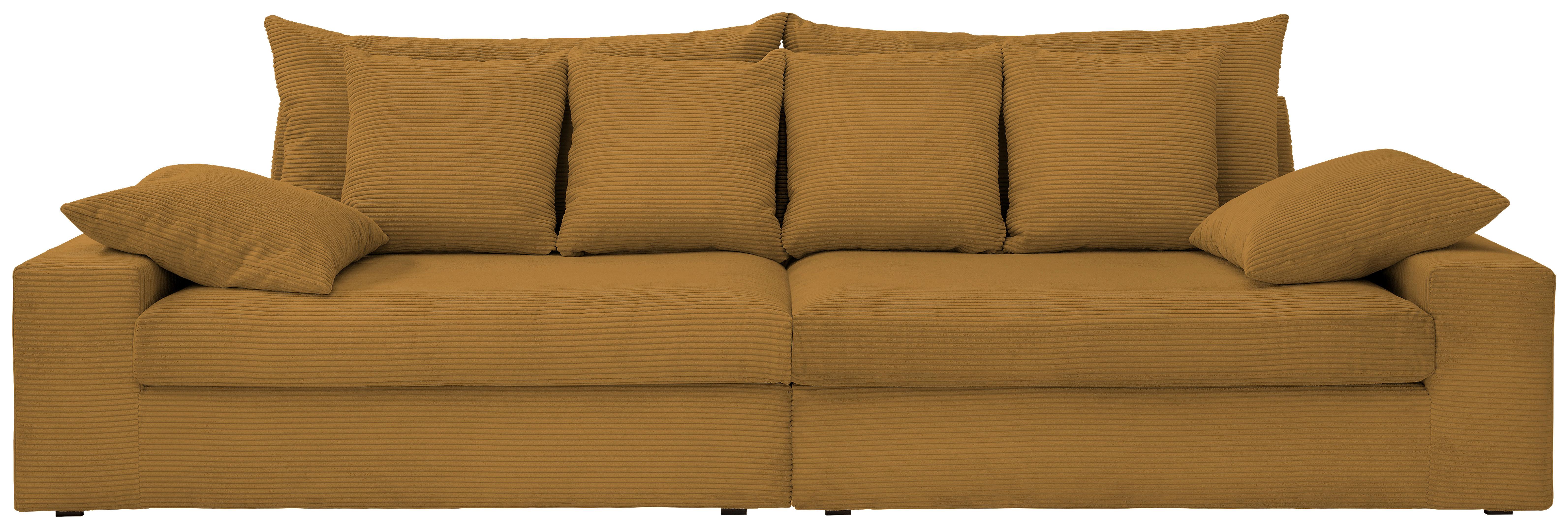 4-Sitzer-Sofa Avellino Goldfarben - Goldfarben/Schwarz, MODERN, Textil (308/80/140cm) - Livetastic