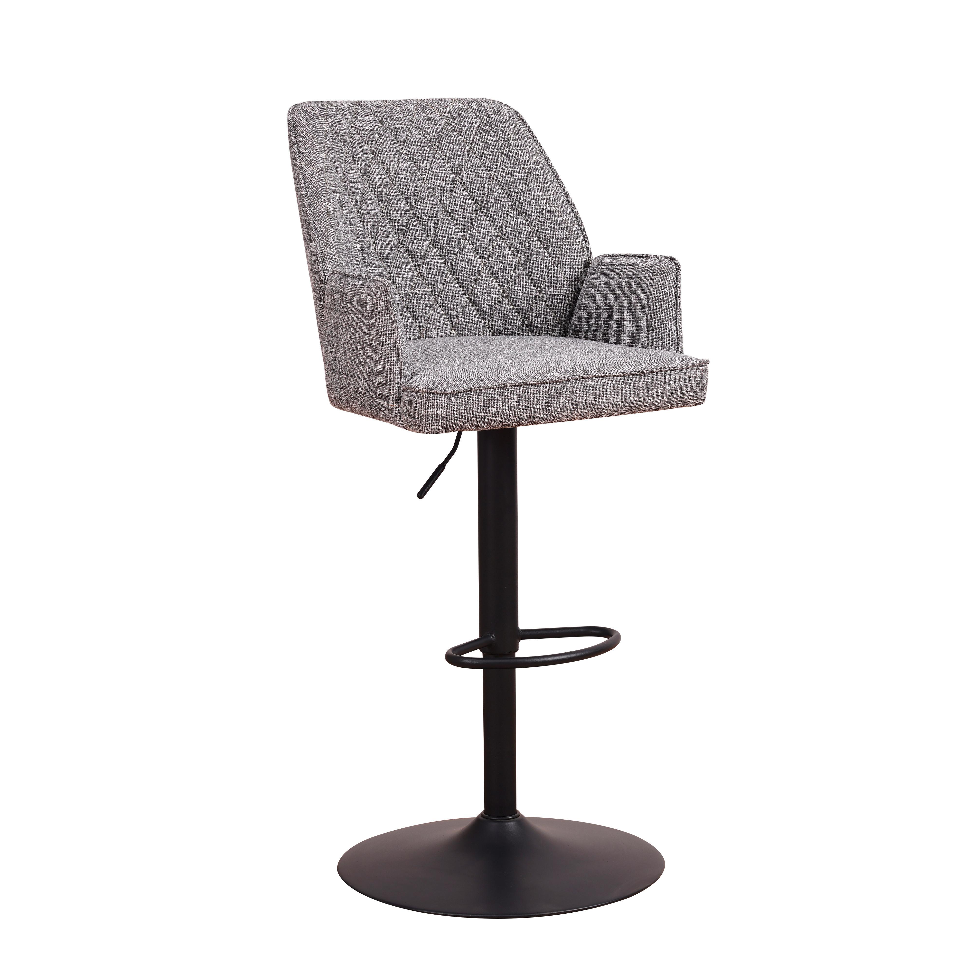 Barhocker-Set Donny Hellgrau B: 54 cm - Hellgrau/Schwarz, MODERN, Textil/Metall (54/100/58cm) - MID.YOU