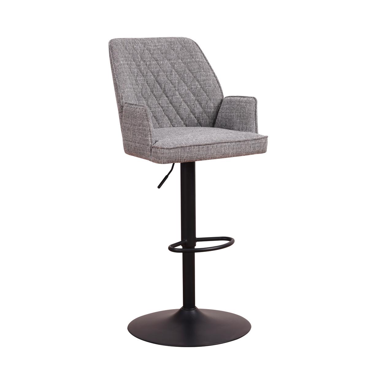 Barhocker-Set Donny Hellgrau B: 54 cm - Hellgrau/Schwarz, MODERN, Textil/Metall (54/100/58cm) - MID.YOU