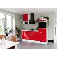 Küchenblock Ip405 Rot/weiß B: 215 Cm - Rot/Weiß, Trend, Holzwerkstoff (215cm) - Impuls