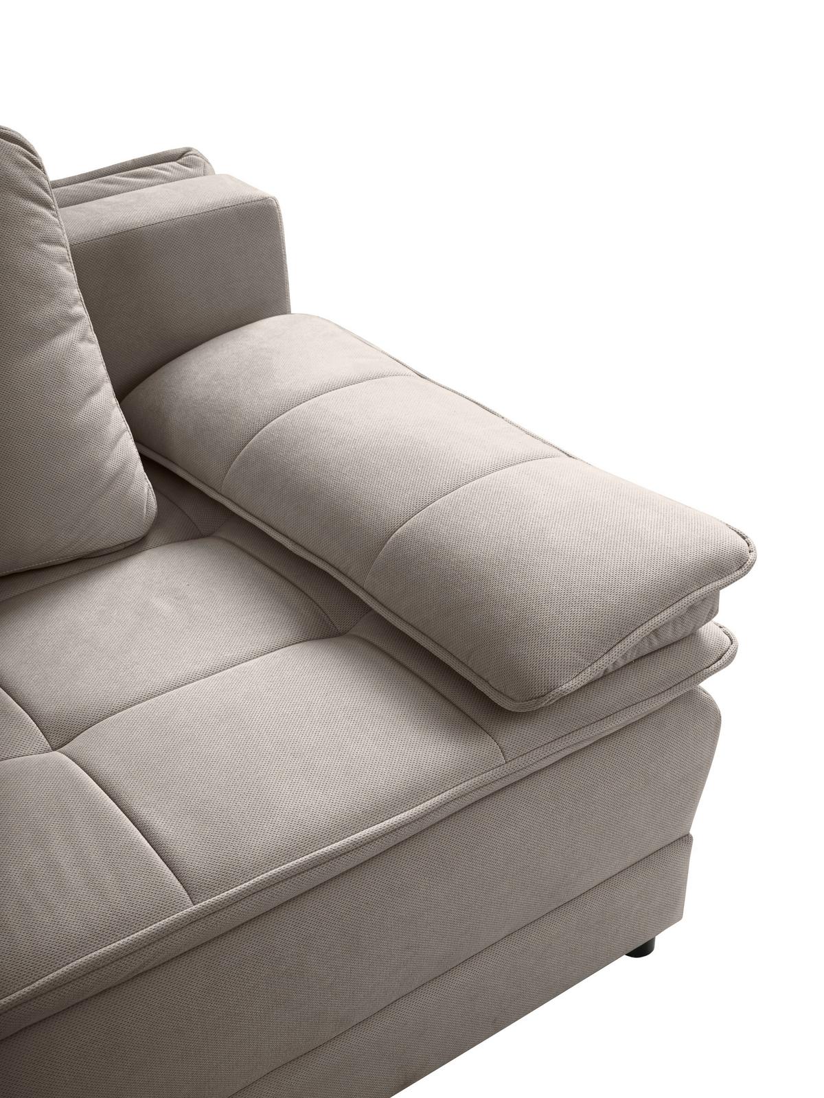 Pohovka s funkcí ALICE šedohnědá barva - černá/šedohnědá, Moderní, textil/plast (202/73-92/105cm) - Luca Bessoni