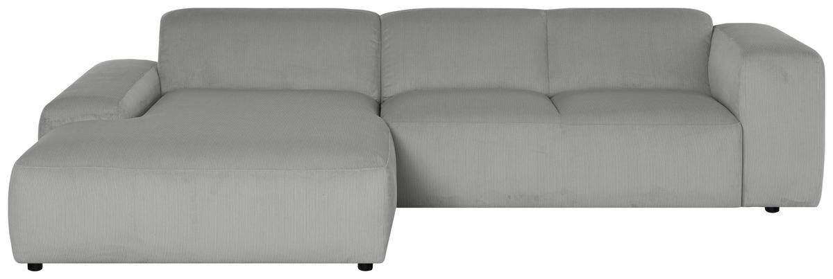 Ecksofa Hannah Hellgrau 200x304 cm - Hellgrau/Schwarz, Design, Textil (200/304cm) - MID.YOU