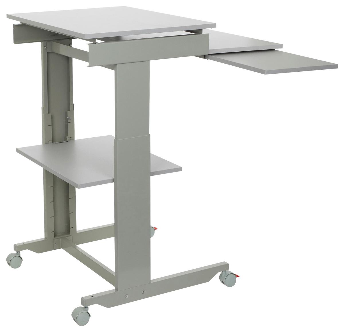 Schreibtisch B 50cm H 71,5 - 107,5cm Workstation - Grau, Basics, Holzwerkstoff/Kunststoff (60/71,5-107,5/50cm) - MID.YOU