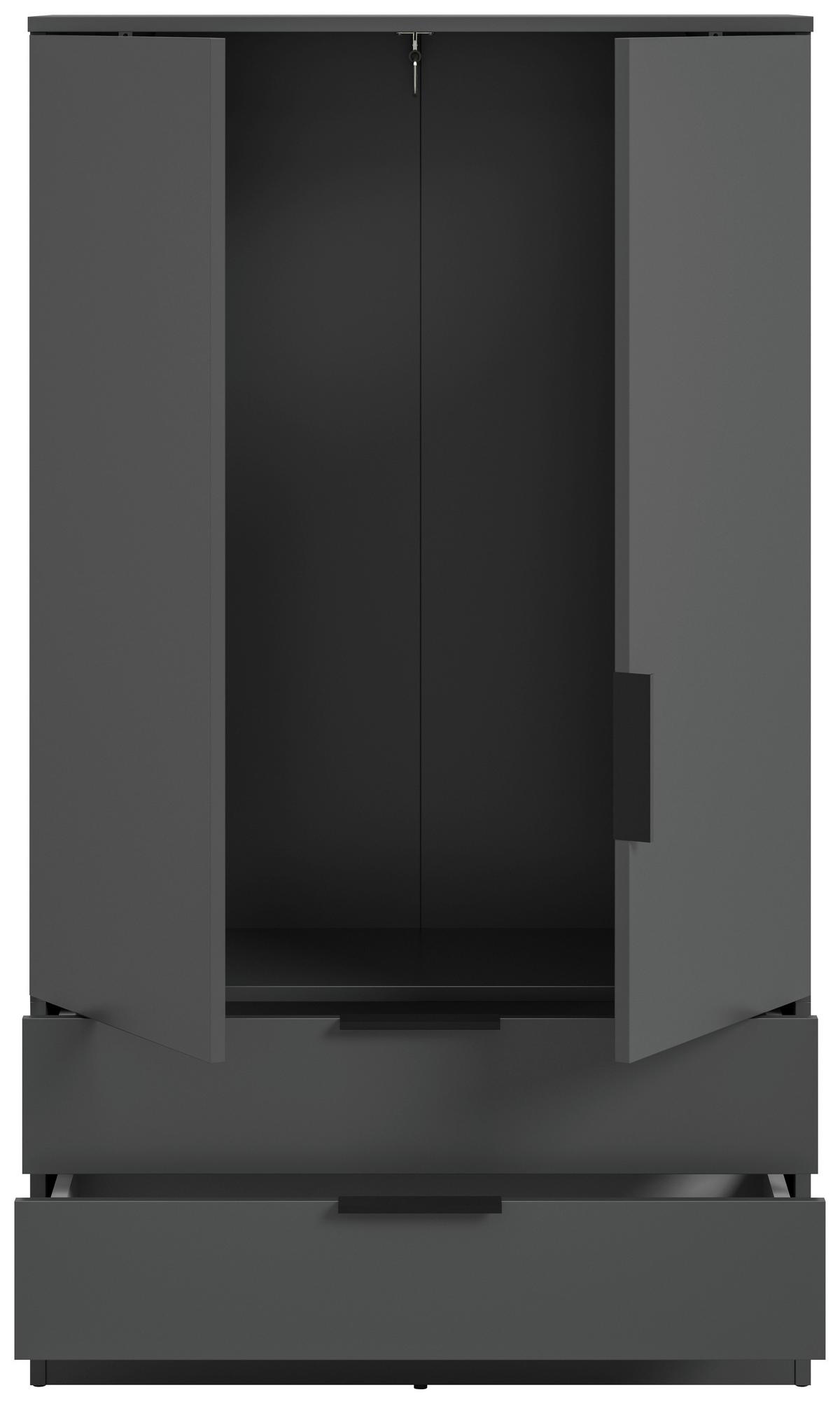 DREHTÜRENSCHRANK Kopenhagen Anthrazit B: 80cm - Anthrazit, MODERN, Holzwerkstoff (80/140/37cm) - Livetastic