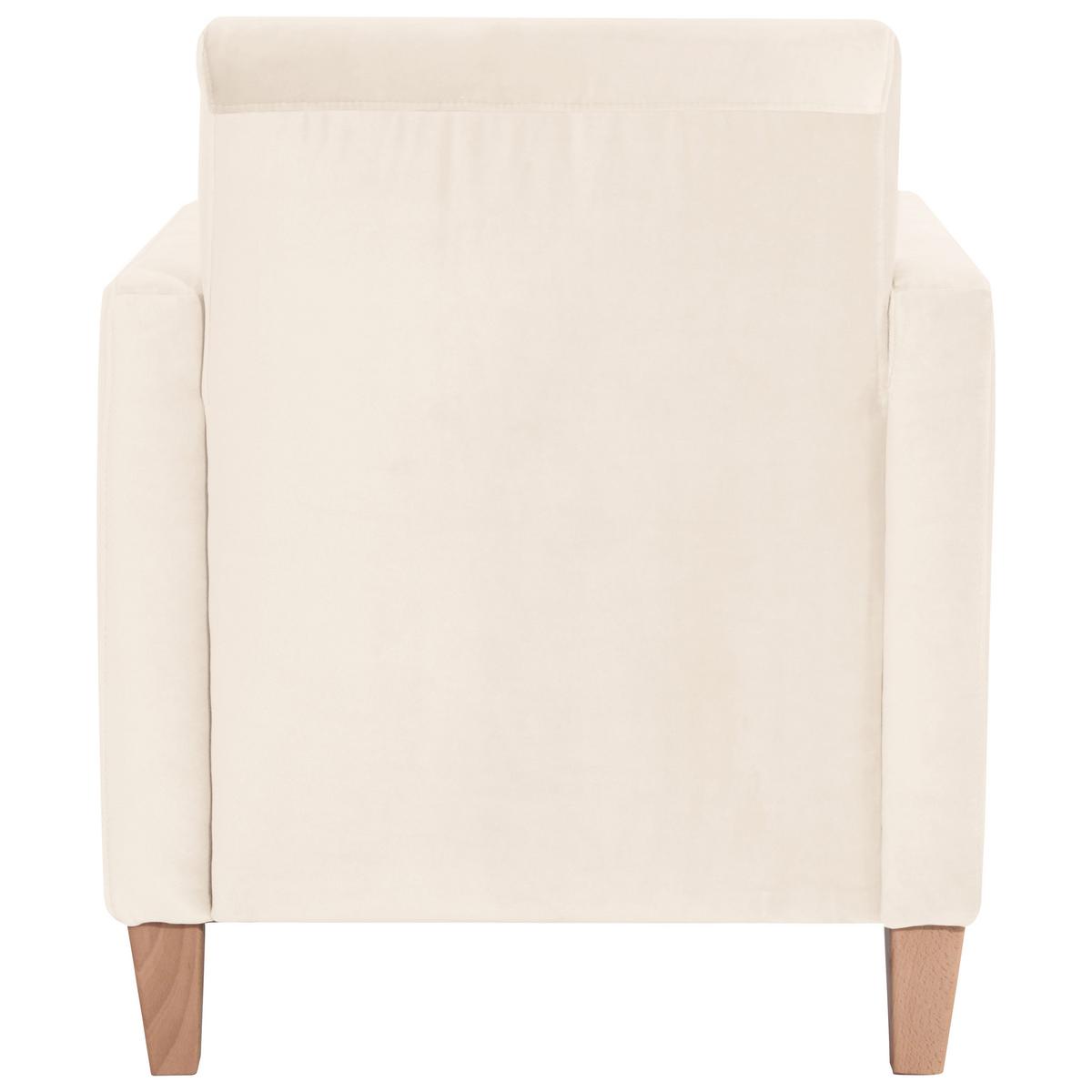 Polstersessel mit Armlehnen Milla Samt/Velours Creme - Creme/Naturfarben, Design, Textil (71/81/70cm) - Max Winzer