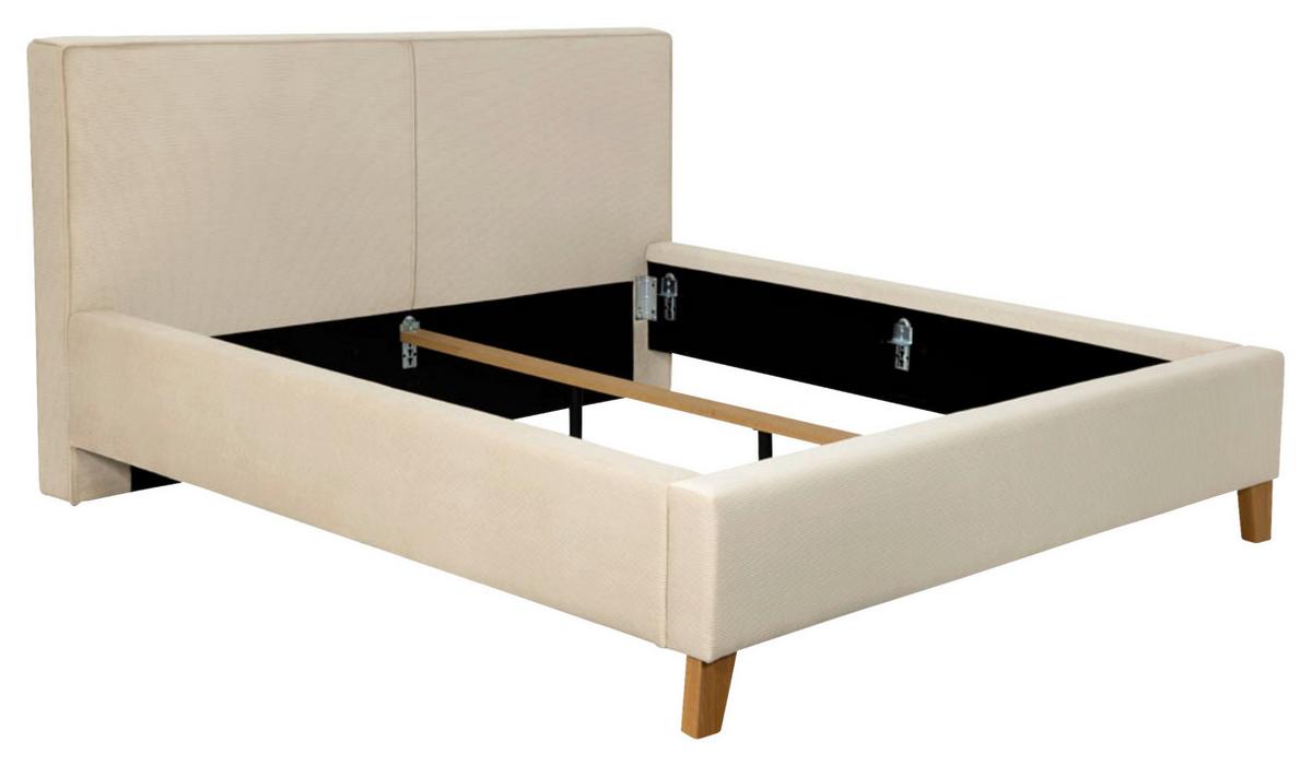 POLSTERBETT Fiora Creme 140x200 - Eichefarben/Creme, MODERN, Holz/Textil (140/200cm) - MID.YOU
