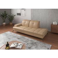 RÉCAMIERE Amica E, Cappuccino B: 231 cm - Schwarz/Cappuccino, KONVENTIONELL, Leder (231/90/122cm) - Sit & More