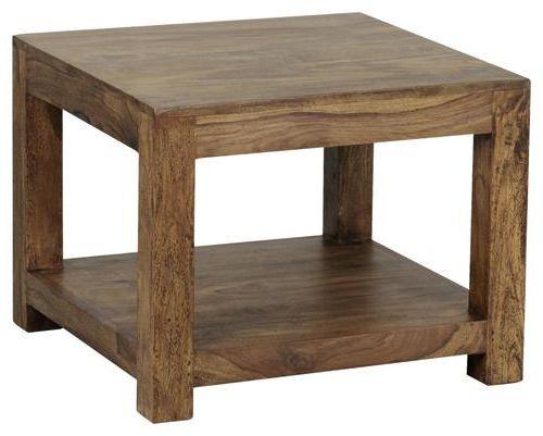 Couchtisch Holz Massiv Mit Ablageplatte Mumbai, Sheesham - Sheeshamfarben, Design, Holz (60/60/40cm) - MID.YOU