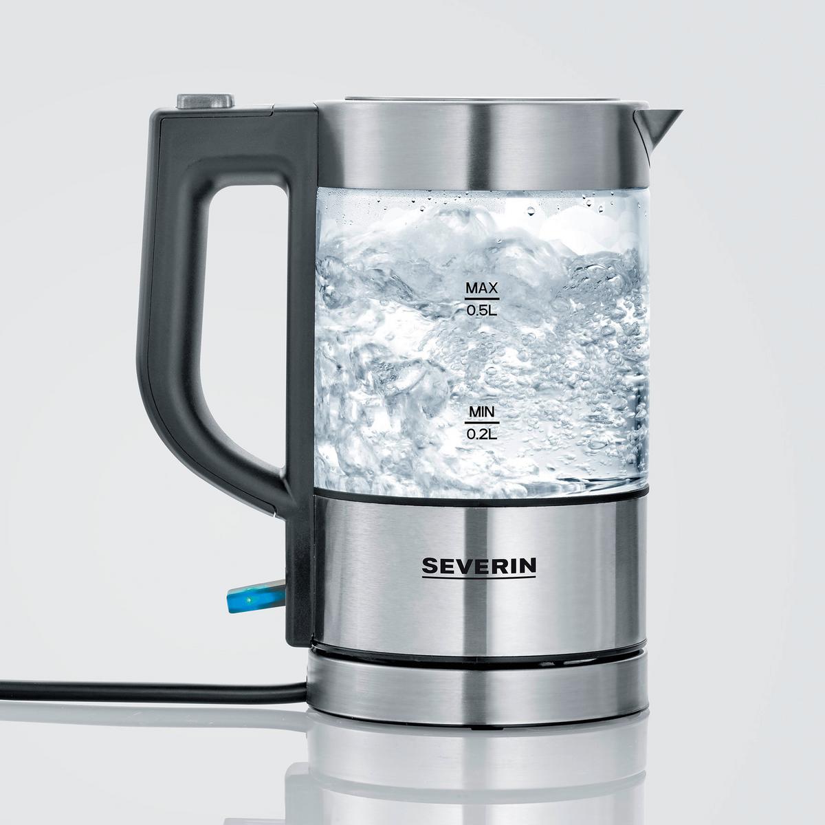 Wasserkocher, 1100W Wk 3472 - Edelstahlfarben/Transparent, Basics, Glas (17,5/19,3/10,5cm) - Silva Schneider