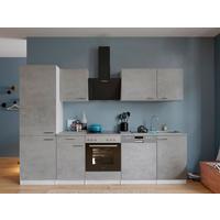 Küchenblock Malia B: 280 Cm Grau, Mit Geräte - Weiß/Grau, Basics, Holzwerkstoff (280cm) - Respekta