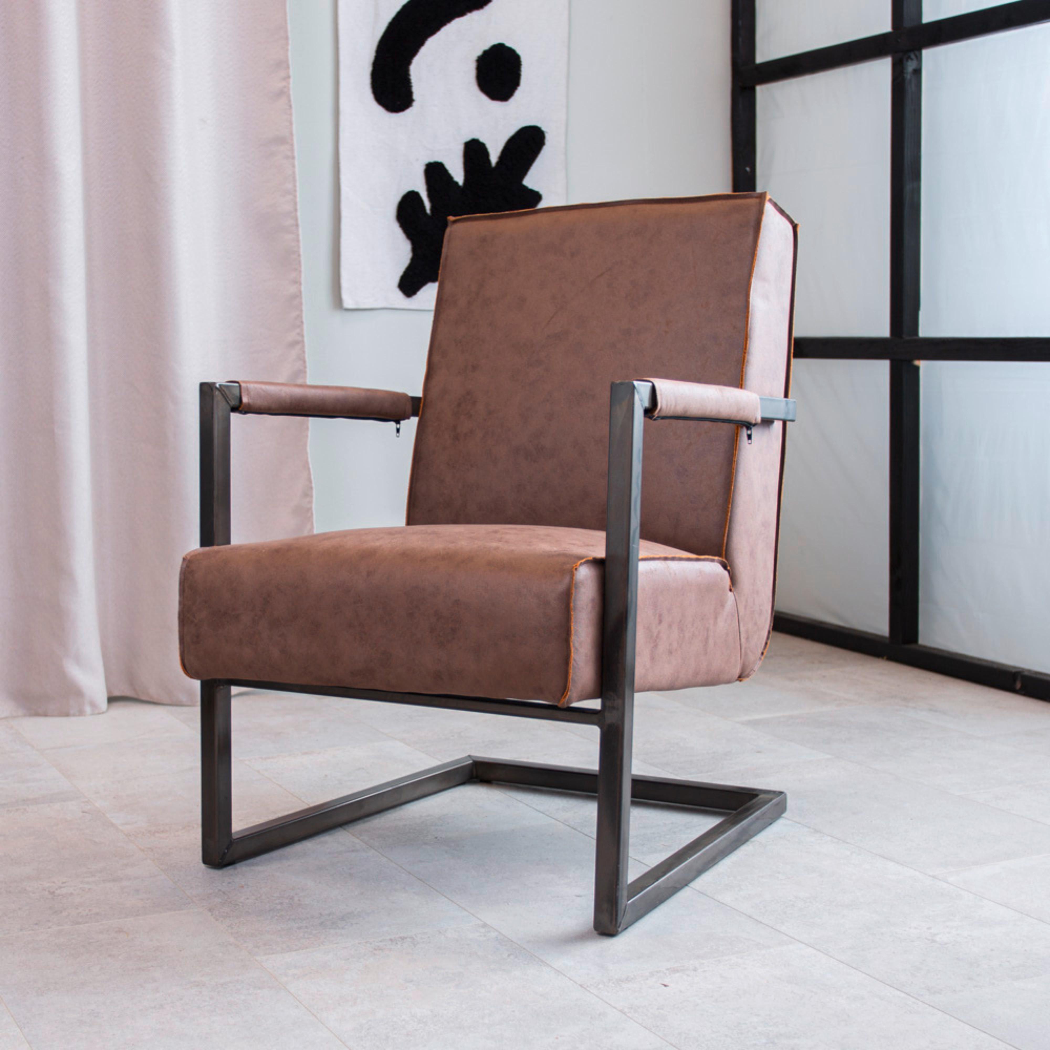 Sessel Tyler, Taupe, B: 62 cm - Taupe/Schwarz, MODERN, Textil (62/84/70cm) - MID.YOU