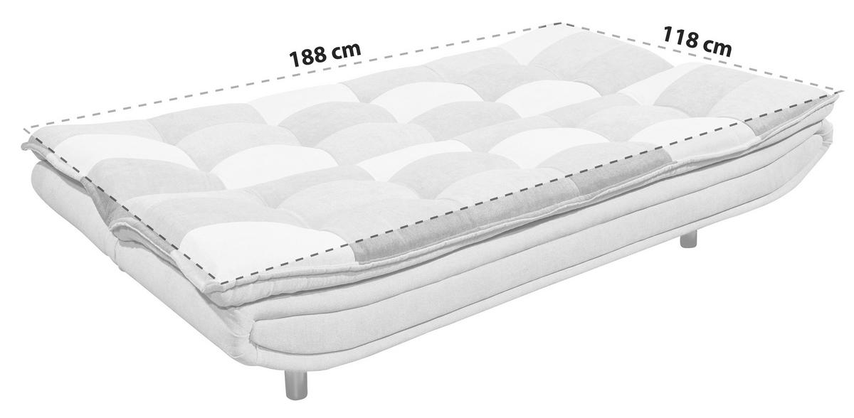 Schlafsofa Mit Bettkasten Patch, Mischgewebe - Blau/Dunkelgrau, Basics, Holzwerkstoff/Textil (188/90/89cm) - MID.YOU