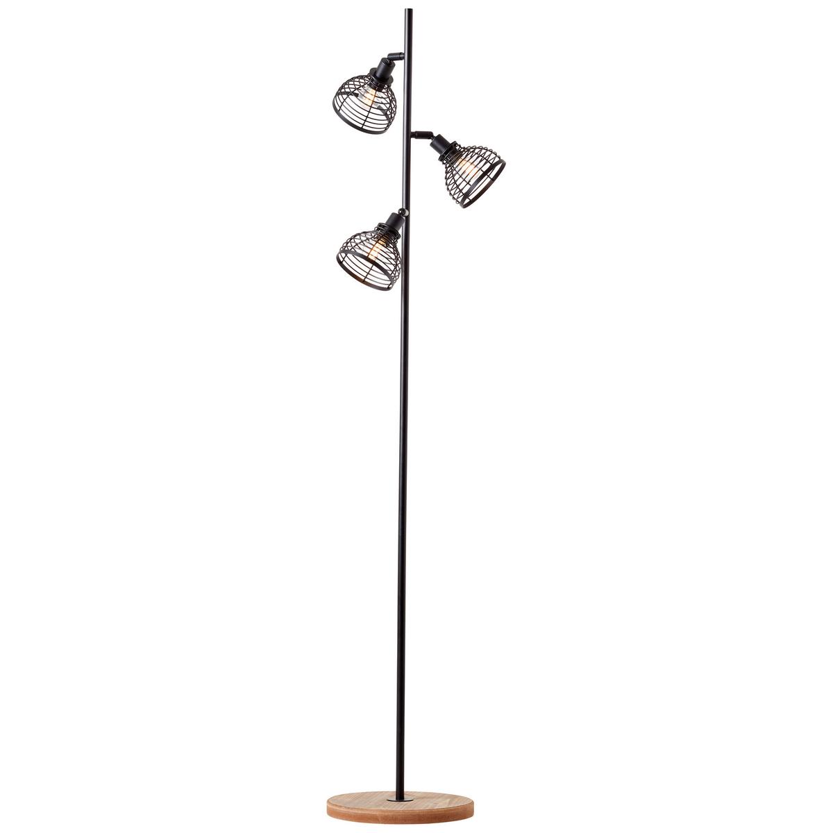Stehleuchte 93154/76 Avia - Schwarz, Natur, Holz/Metall (20/153,5cm) - Brilliant