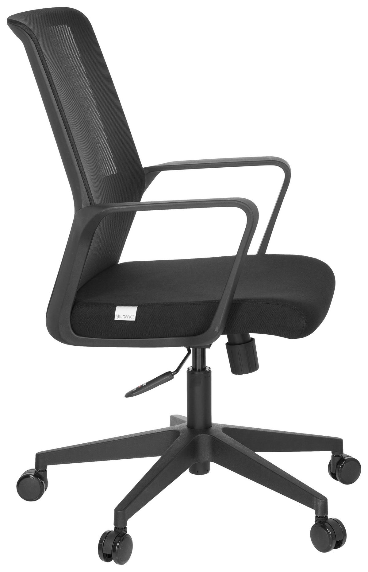 Bürostuhl Preston Schwarz - Schwarz, Basics, Kunststoff/Textil (58/110/52cm) - MID.YOU