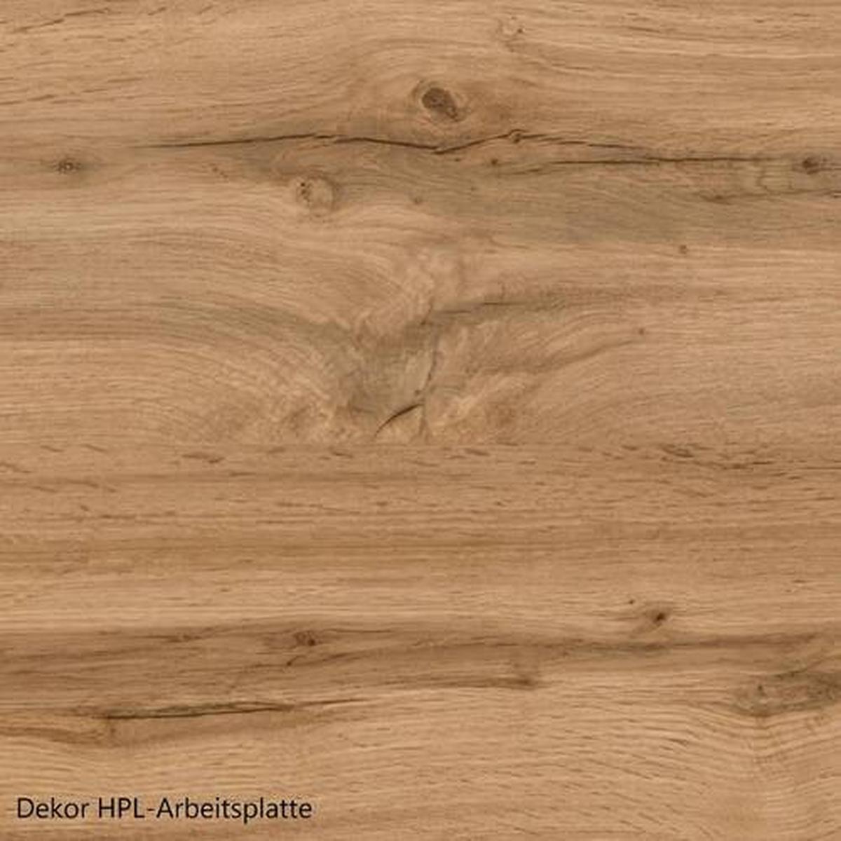 Küchenzeile Meran Ohne Geräte B: 420 Cm Grau/eiche Dekor - Eiche Wotan/Grau, LIFESTYLE, Holzwerkstoff (420cm) - Held