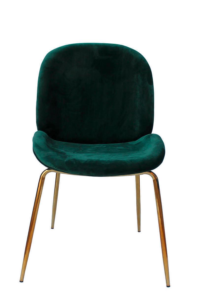 Sada židlí zelená - zelená/barvy mosazi, Moderní, kov/plast (47/90/59cm)