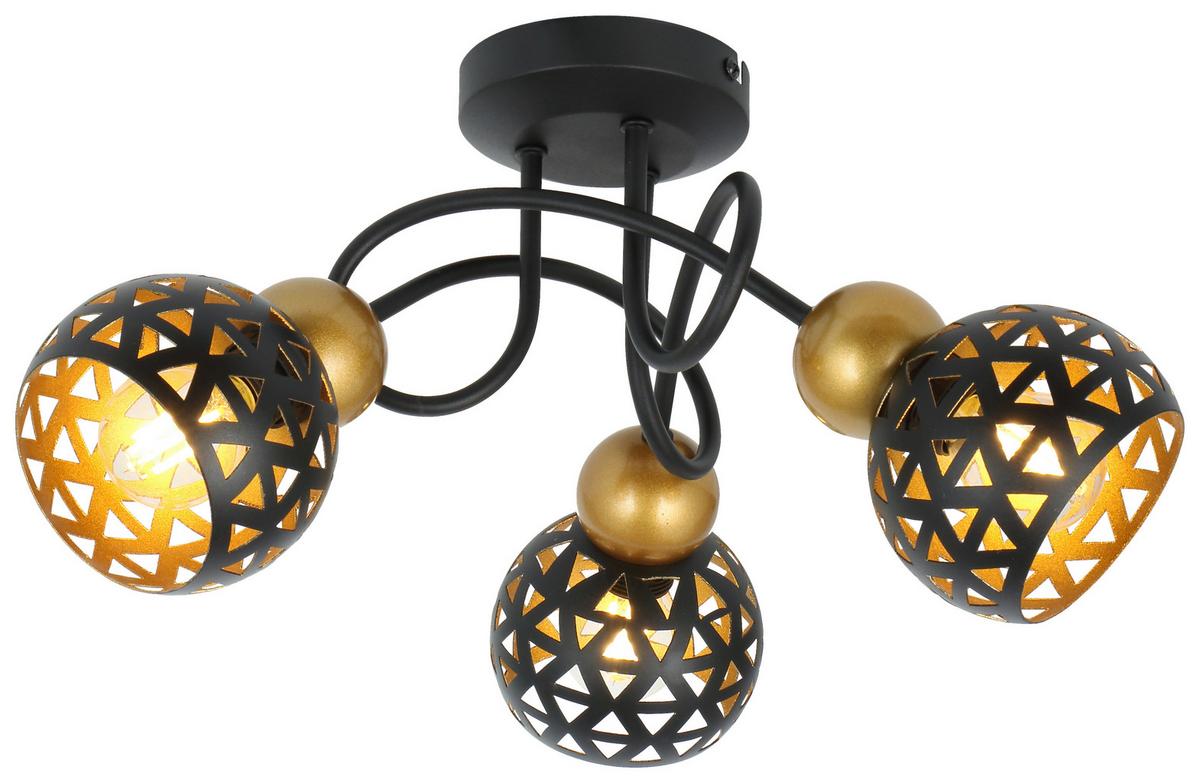 Deckenleuchte Sarra Ø 39 cm - Goldfarben/Schwarz, Basics, Metall (39/20cm) - Globo