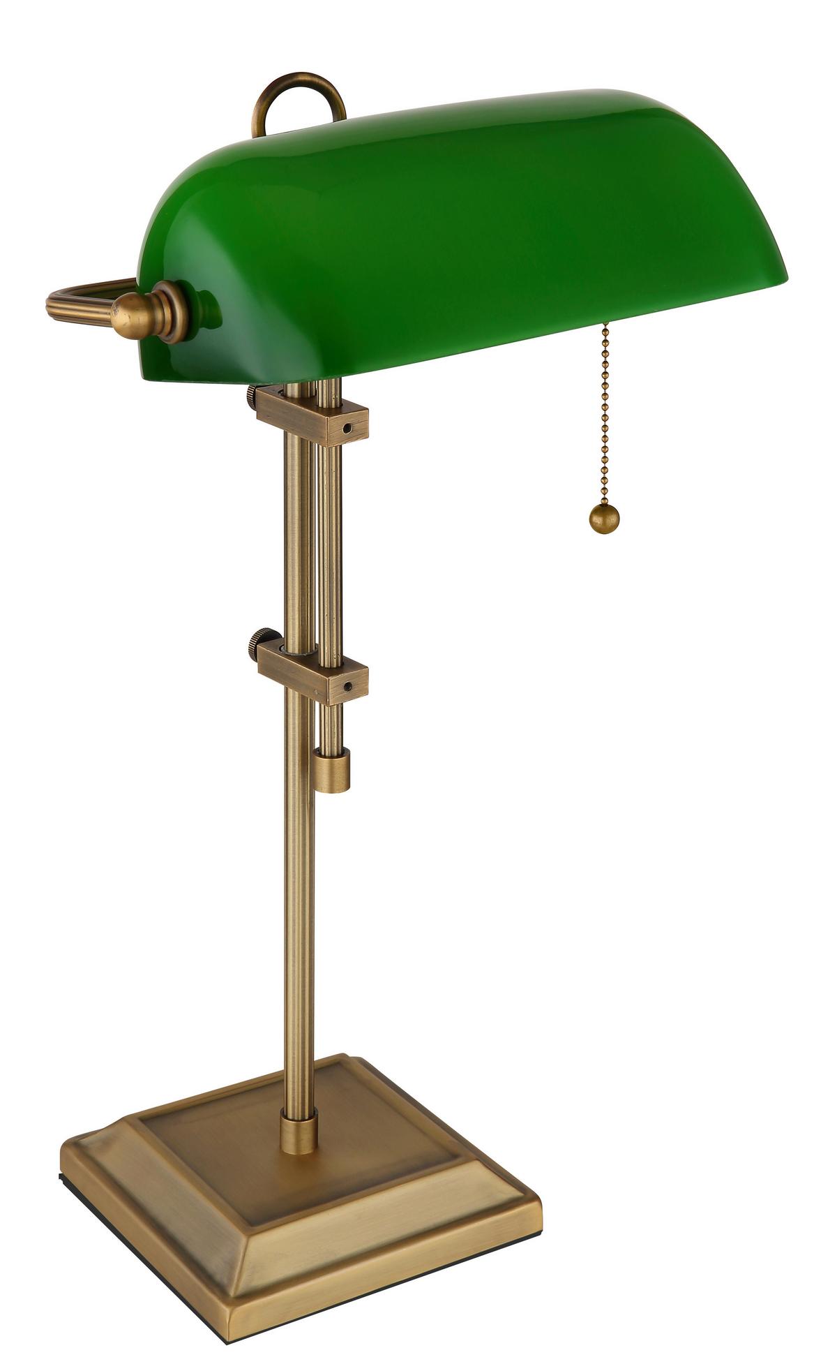Tischleuchte 2491n - Messingfarben/Weiß, KONVENTIONELL, Glas/Metall (26,5/25/56cm) - Globo