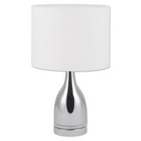 Led-tischlampe Weiß/ Chromfarben Textilschirm - Chromfarben/Weiß, KONVENTIONELL, Kunststoff/Textil (25/43,5cm) - Näve