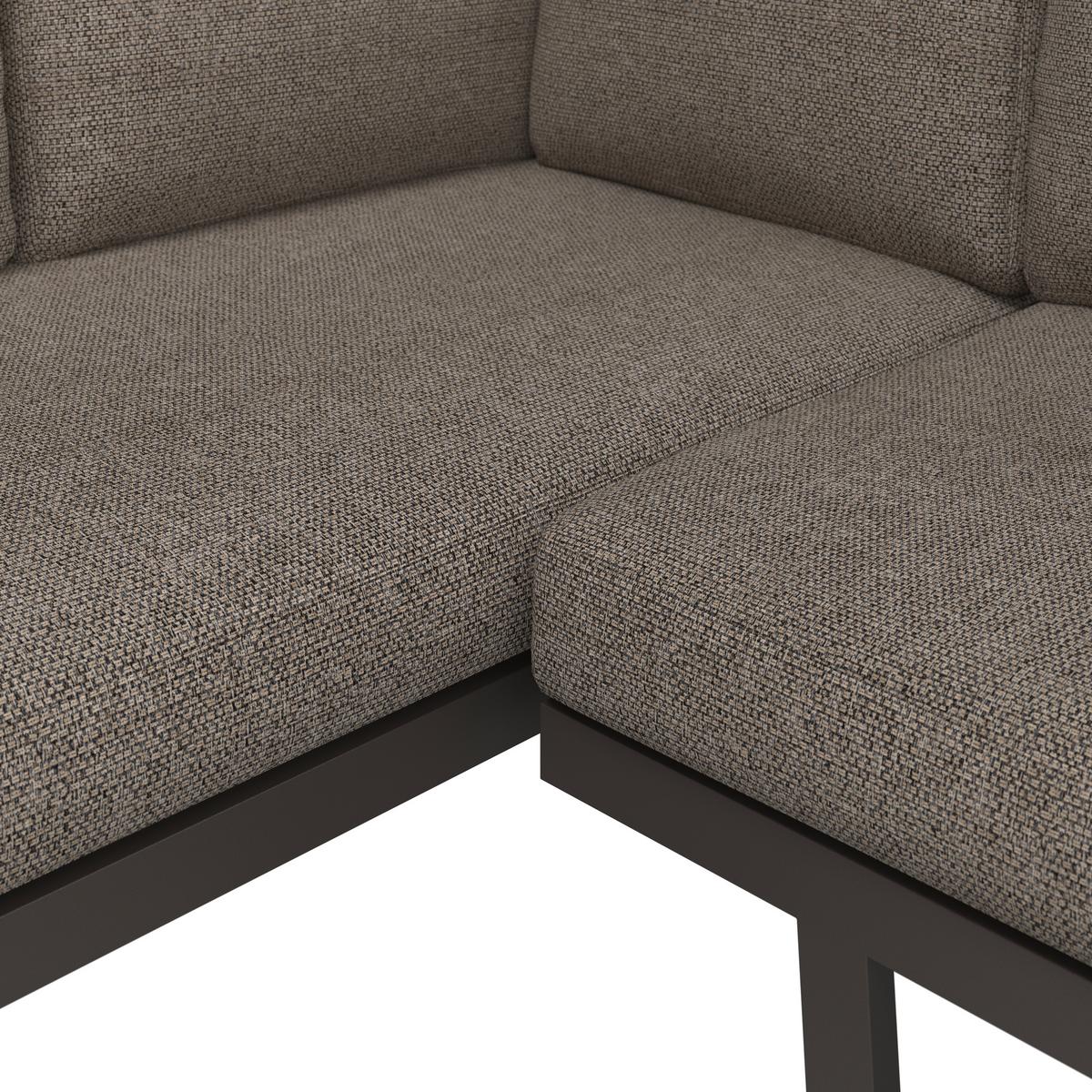 Loungegarnitur Bologna - Anthrazit/Braun, MODERN, Glas/Kunststoff (256/198cm) - Beldano