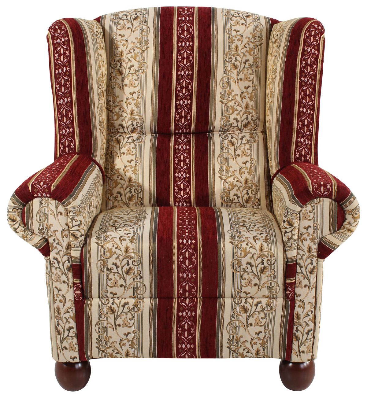 Ohrensessel mit Armlehnen Monarch Rot - Dunkelbraun/Rot, KONVENTIONELL, Textil (93/103/87cm) - Max Winzer