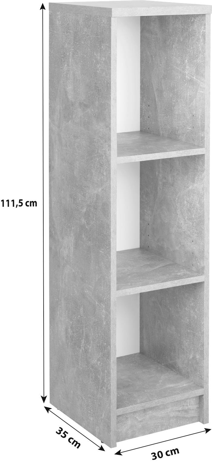 Regal 4-You New B 30cm, Betonoptik/Weiß