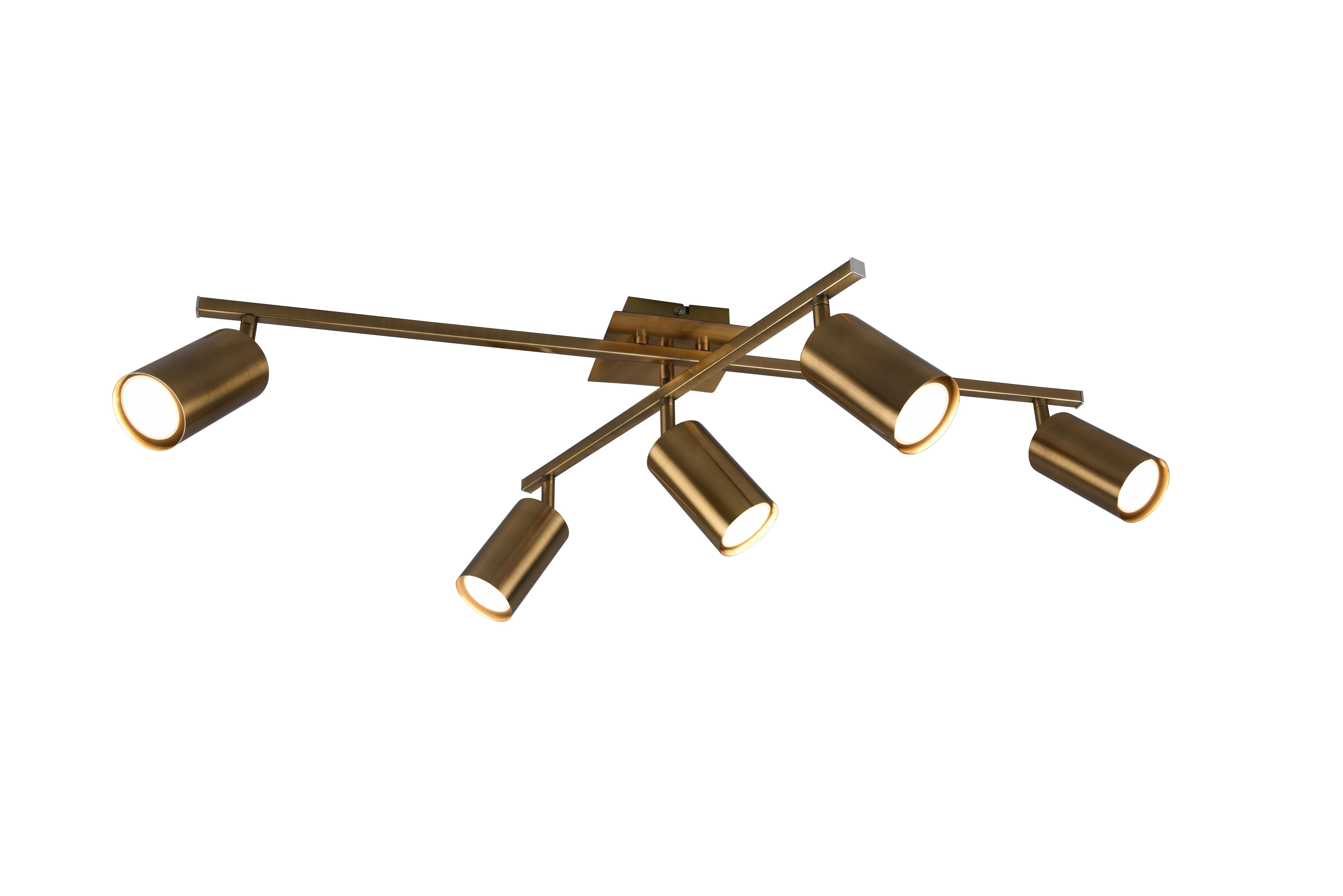 Strahler Marley 5-flammig L: 77 Cm - Messingfarben, Basics, Metall (77/57/22cm) - Trio Leuchten