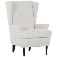 Ohrensessel Versailles, Weiß B: 72 cm - Dunkelbraun/Weiß, Design, Textil (72/104/85cm) - MID.YOU