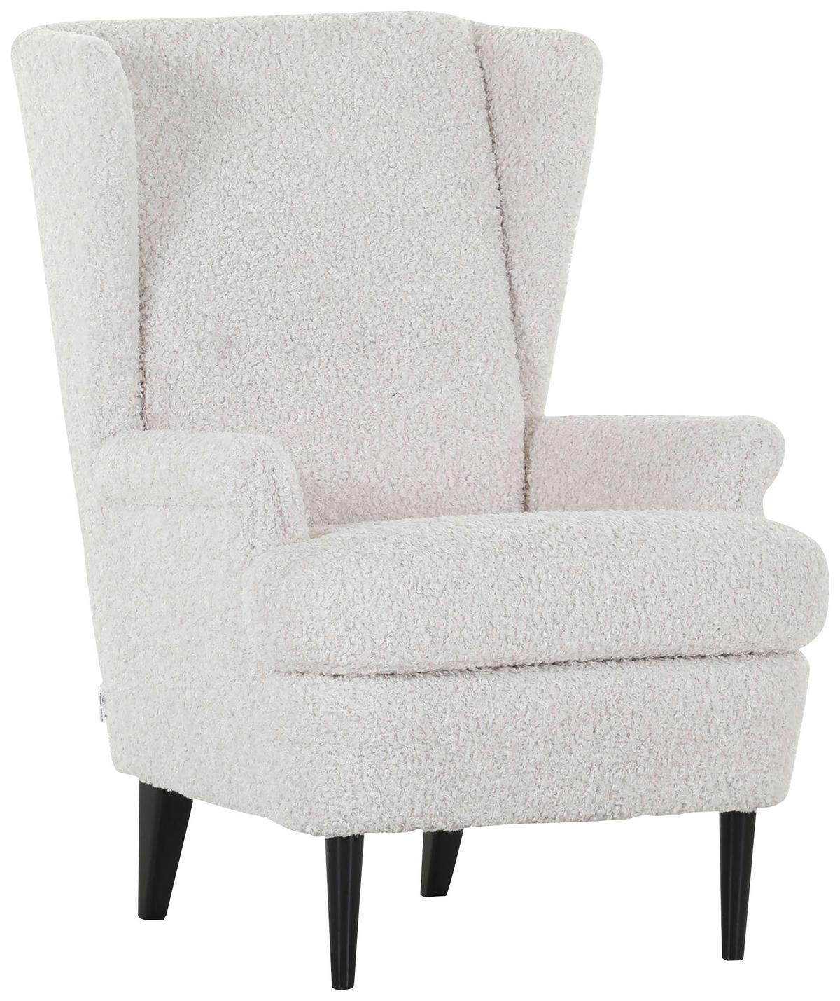 Ohrensessel Versailles, Weiß B: 72 cm - Dunkelbraun/Weiß, Design, Textil (72/104/85cm) - MID.YOU