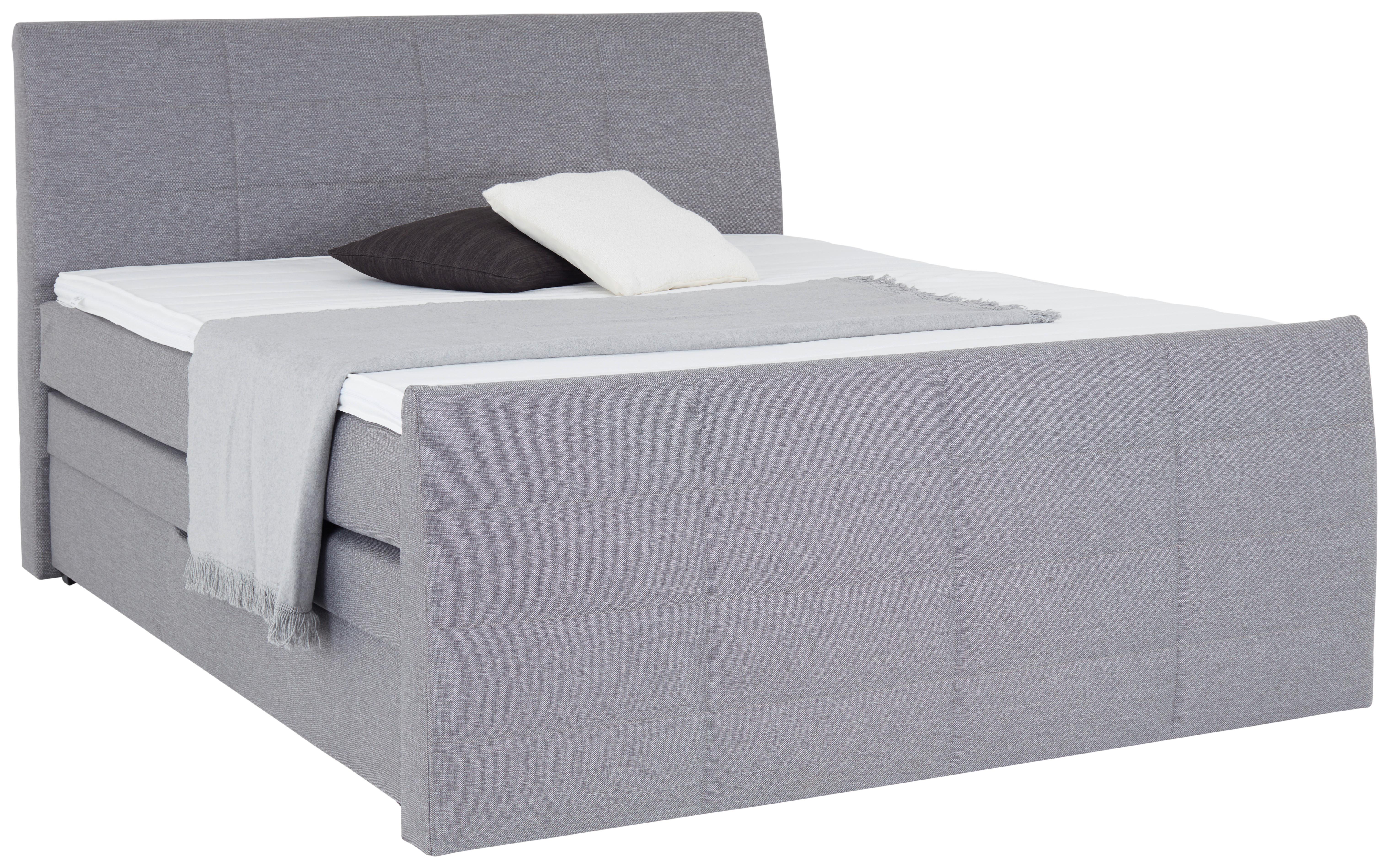 Boxspringbett Libra Mit Topper 180x200 Cm Grau - Graubraun/Schwarz, KONVENTIONELL, Textil (180/200cm)