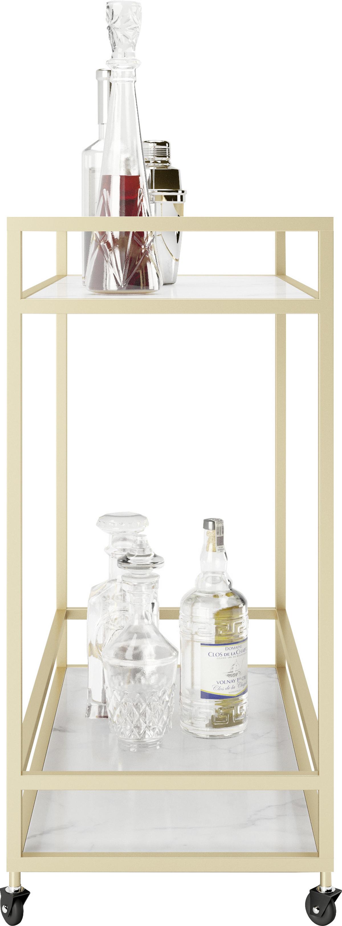 Servierwagen Glas/metall Ginger Goldfarben - Goldfarben, Design, Glas/Metall (90/40/87cm) - Playboy