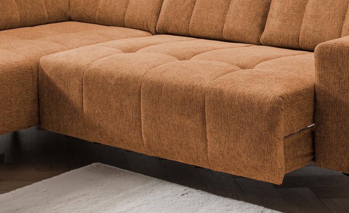 Ecksofa Mit Usb Anschluss Sano, Currygelb, S: 200x261 Cm - Currygelb/Schwarz, MODERN, Textil (200/261cm) - Livetastic