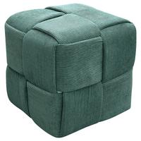 POUF Urban Dunkelgrün gepolstert - Dunkelgrün, Design, Textil (40/40/40cm) - MID.YOU