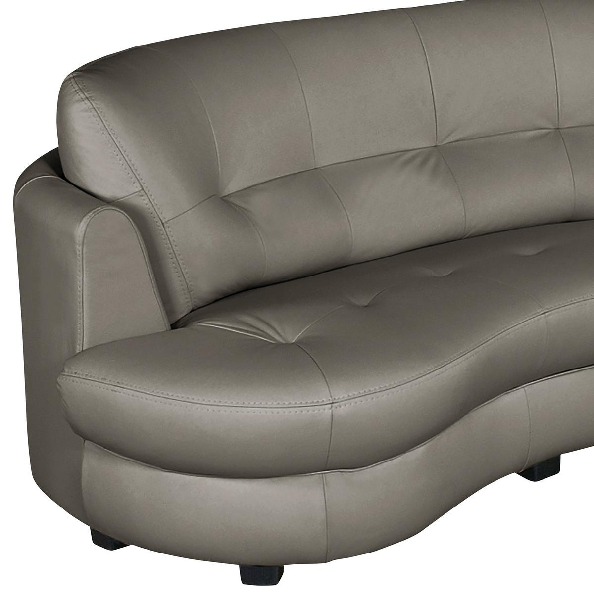 Ecksofa Bretania Schlammfarben, S: 300x113 cm - Schlammfarben/Schwarz, Design, Leder/Textil (300/113cm) - Livetastic