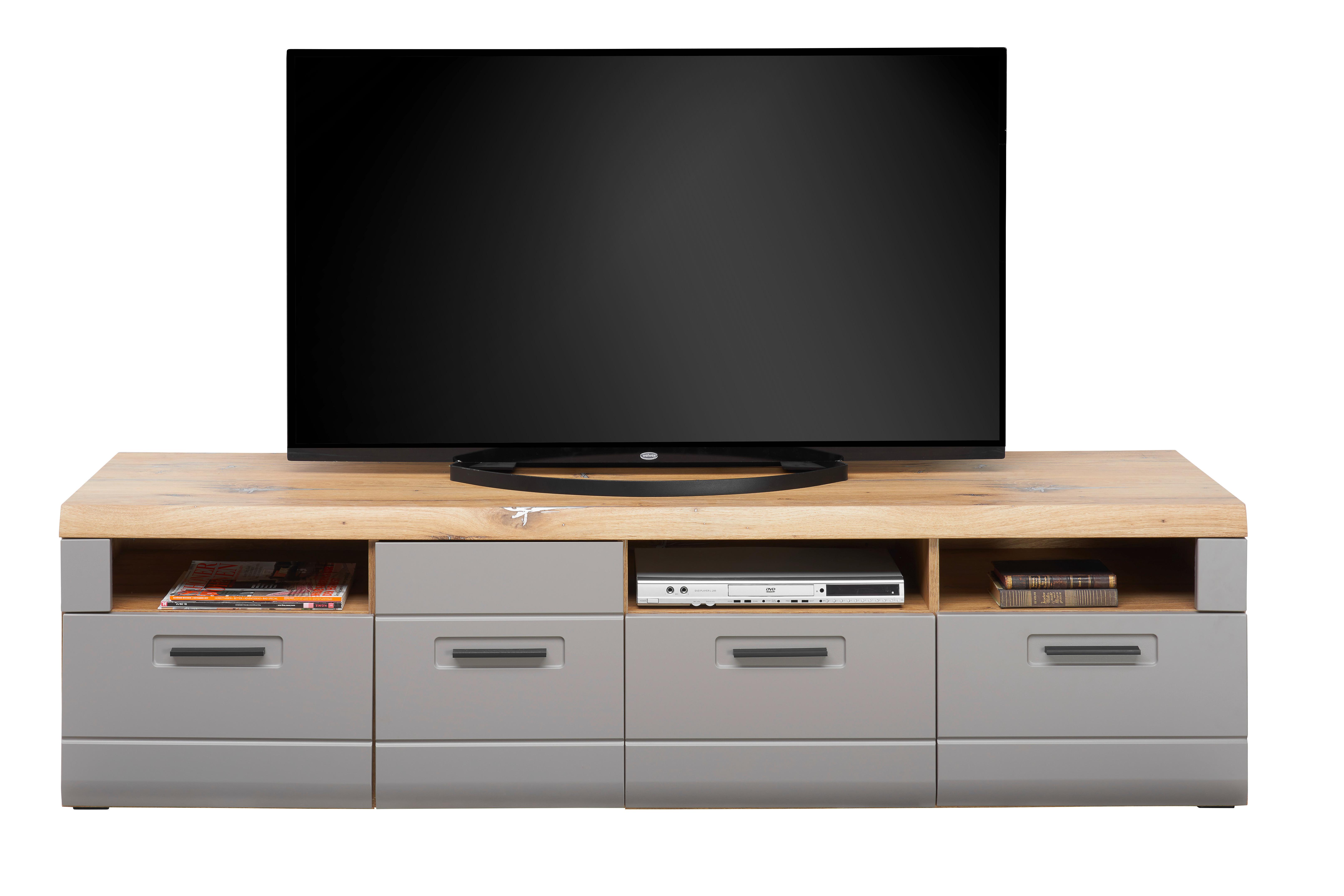 Tv-element Auris B: 190 Cm Basalt/eiche Dekor - Grau, MODERN, Holzwerkstoff (190/49,5/49,6cm) - Luca Bessoni