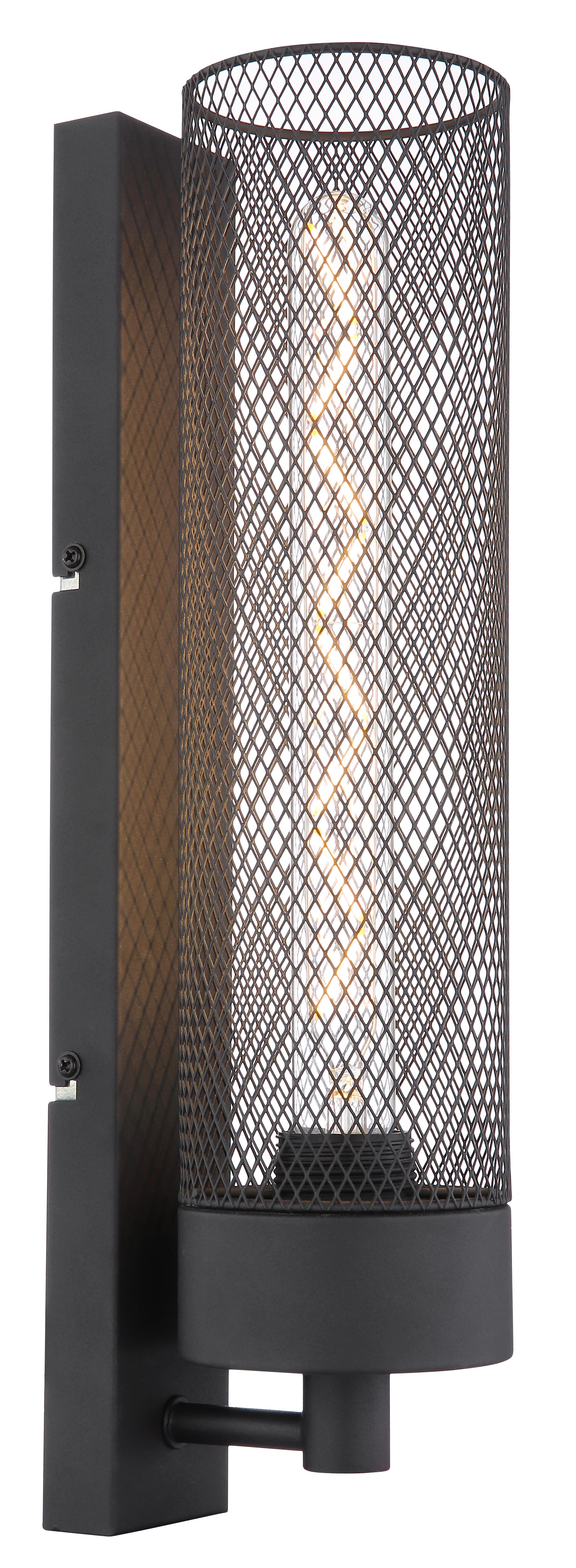 Wandleuchte 15649w - Schwarz, Design, Metall (9,5/41cm) - Globo