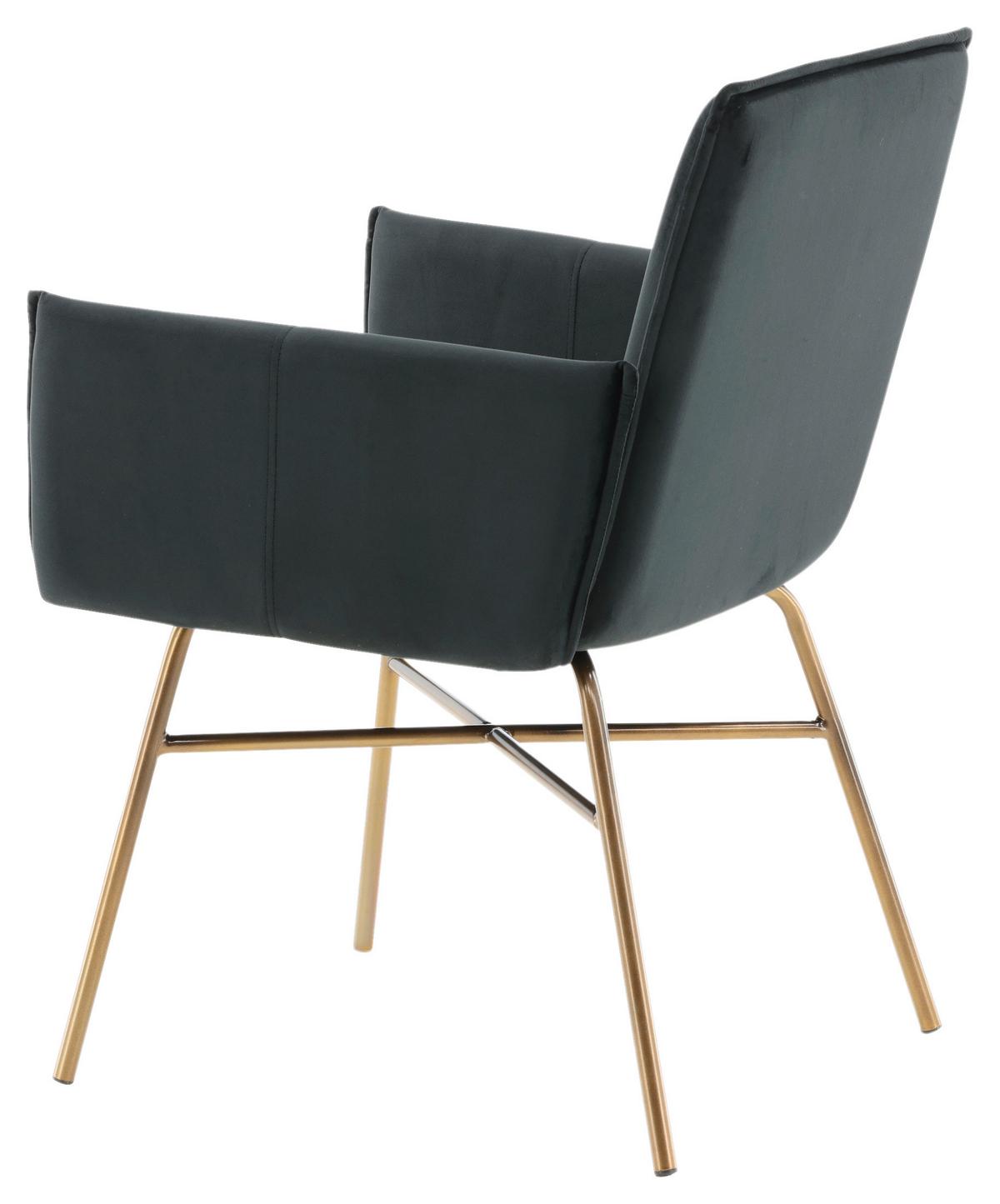 Stuhl Petra - Messingfarben/Schwarz, Design, Textil/Metall (57/87/60cm) - Livetastic