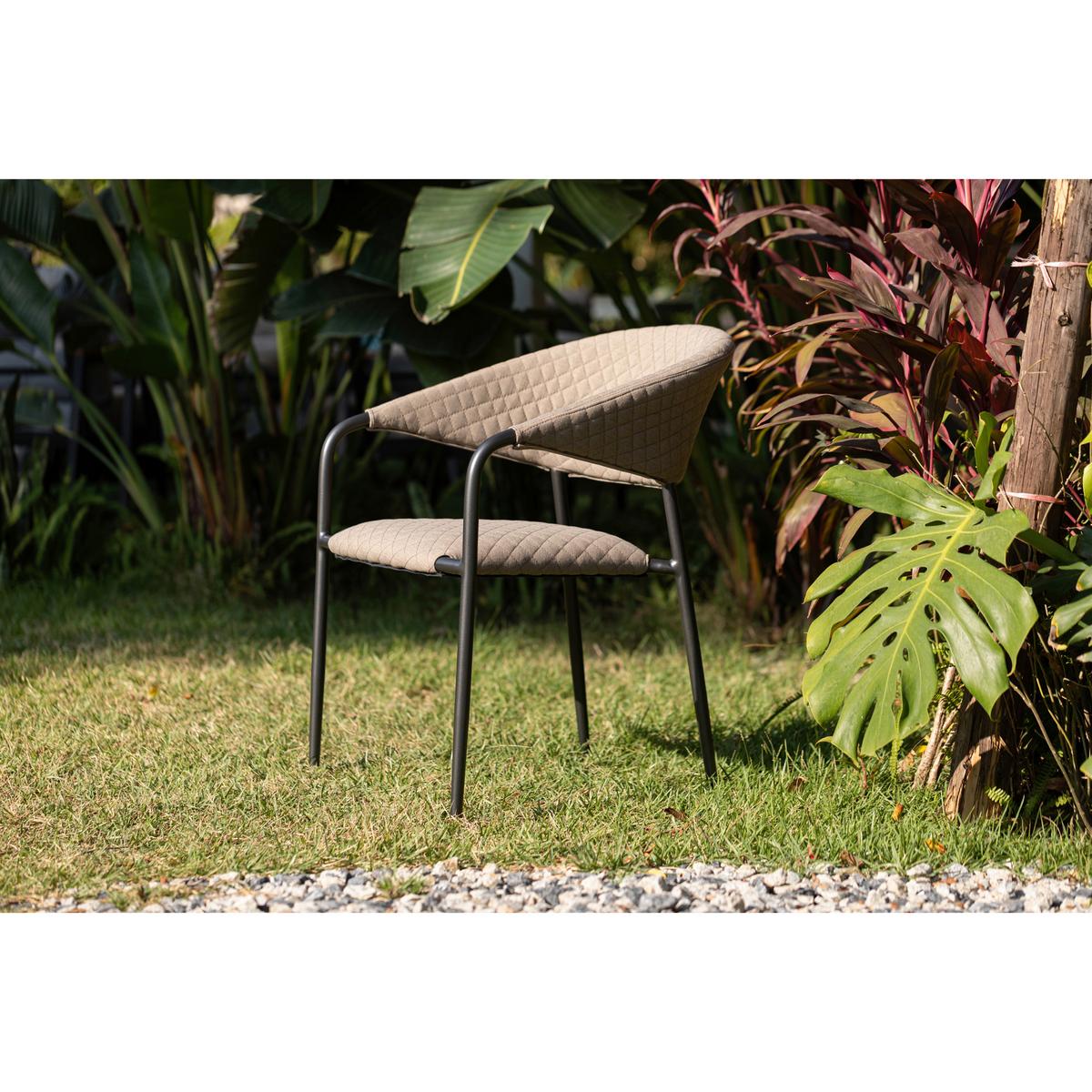 Stapelsessel Puro - Sandfarben/Anthrazit, MODERN, Textil/Metall (58/83/66cm) - Gardenson