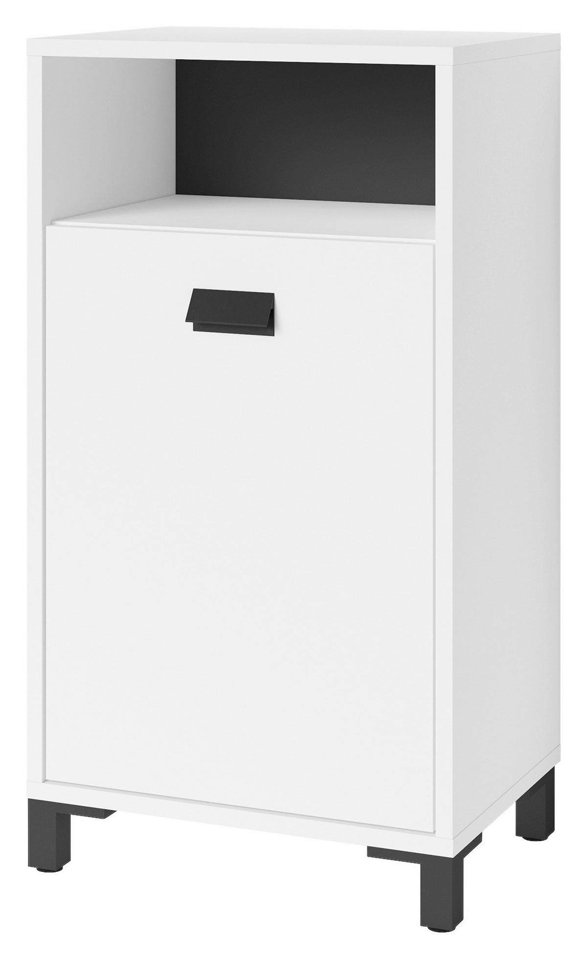 Unterschrank Wellness Weiß/Schwarz B: 42 cm - Schwarz/Weiß, MODERN, Holzwerkstoff/Kunststoff (42/77,5/31cm) - MID.YOU