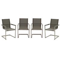 Gartensessel-Set 4-Tlg Sienna Metall/Kunststoff - Taupe/Silberfarben, Basics, Kunststoff/Metall (80/120/120cm) - Gardenson