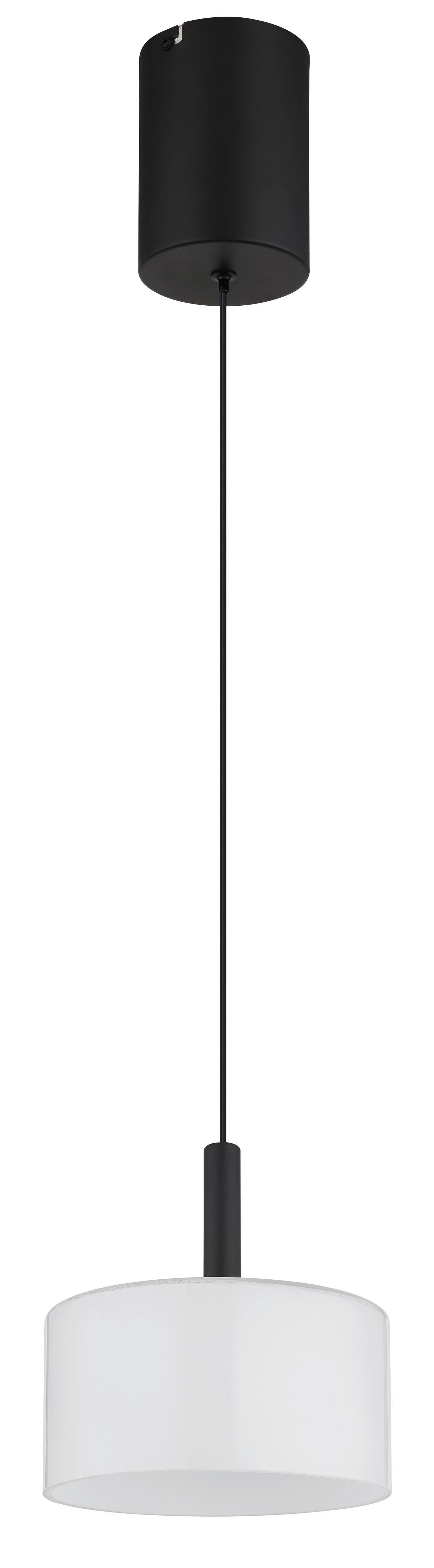 Led-hängeleuchte Trenton Schwarz Weiß D: 20 Cm - Schwarz/Weiß, Design, Glas/Kunststoff (20/150cm) - Globo