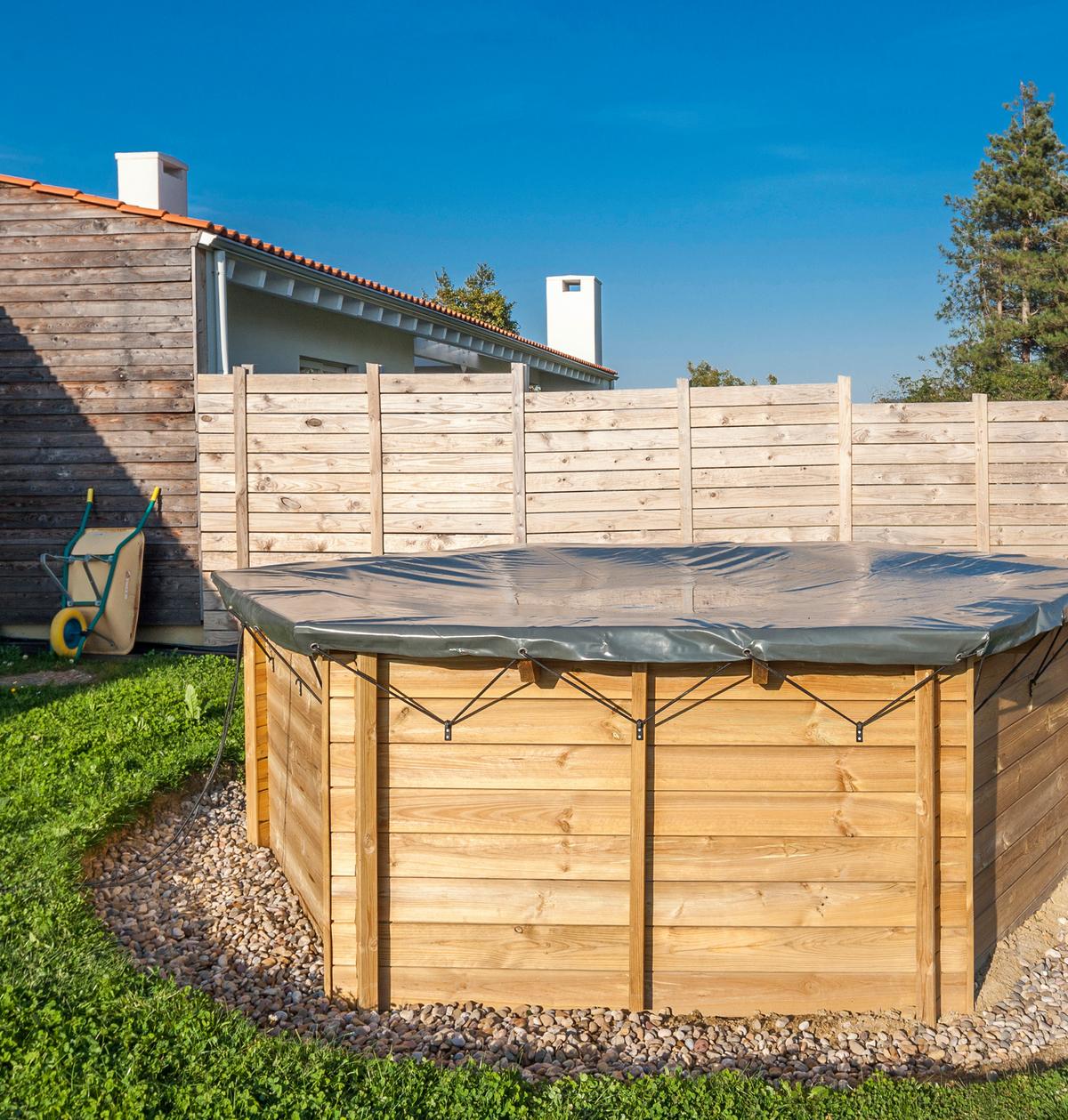 Poolabdeckplane Winterabdeckplane - Grau, KONVENTIONELL, Kunststoff (550cm) - Gre