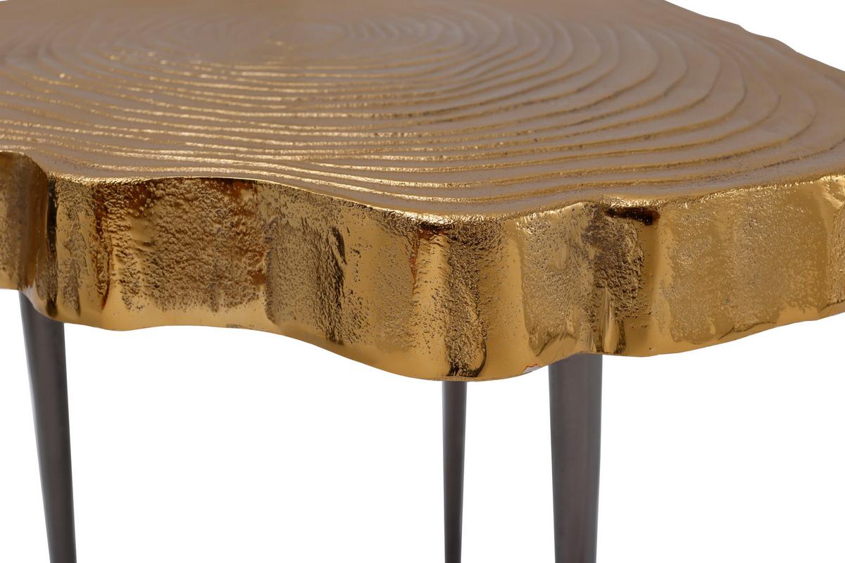 Beistelltisch Wood Art 125 Goldfarben/Schwarz B: 41 cm - Goldfarben/Schwarz, Design, Metall (41/46/44cm) - Kayoom