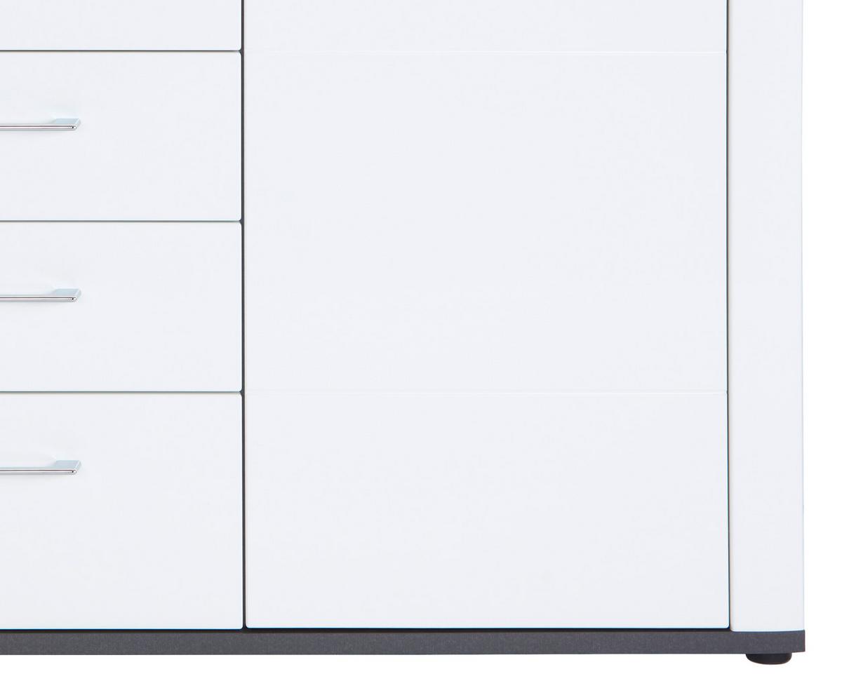 KOMODA ALASSIO ALSK09 - čierna/biela, Modern, kompozitné drevo/plast (156,3/86,2/40,5cm) - Luca Bessoni