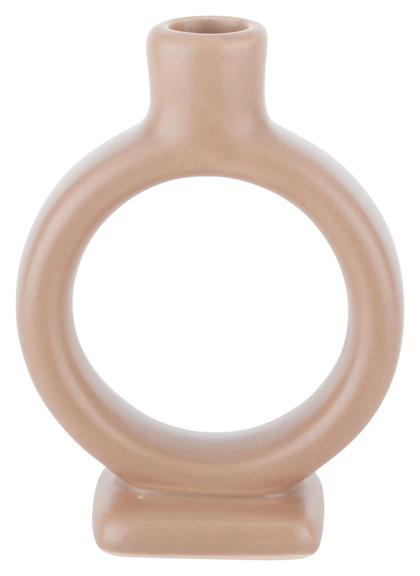 Stojan na svíčky Valongo, V: 19cm - hnědá, Basics, keramika (15,5/19/5,2cm)