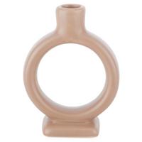 Stojan na svíčky Valongo, V: 19cm - hnědá, Basics, keramika (15,5/19/5,2cm)